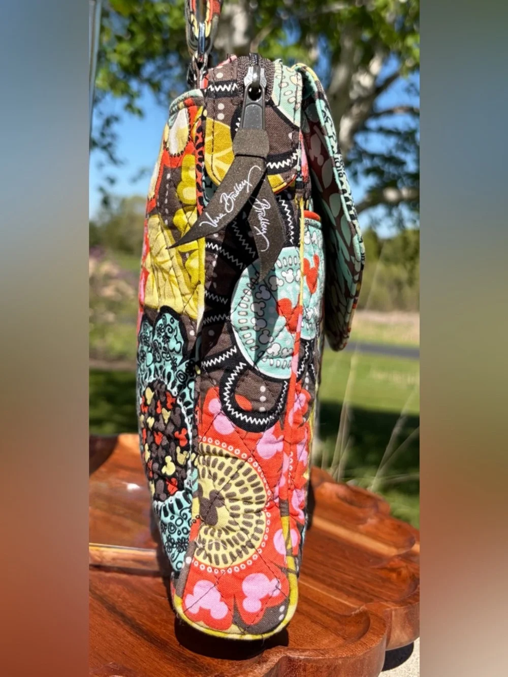 Disney Parks Vera Bradley Tablet Hipster Crossbody “Mickey’s Perfect Petals” EUC